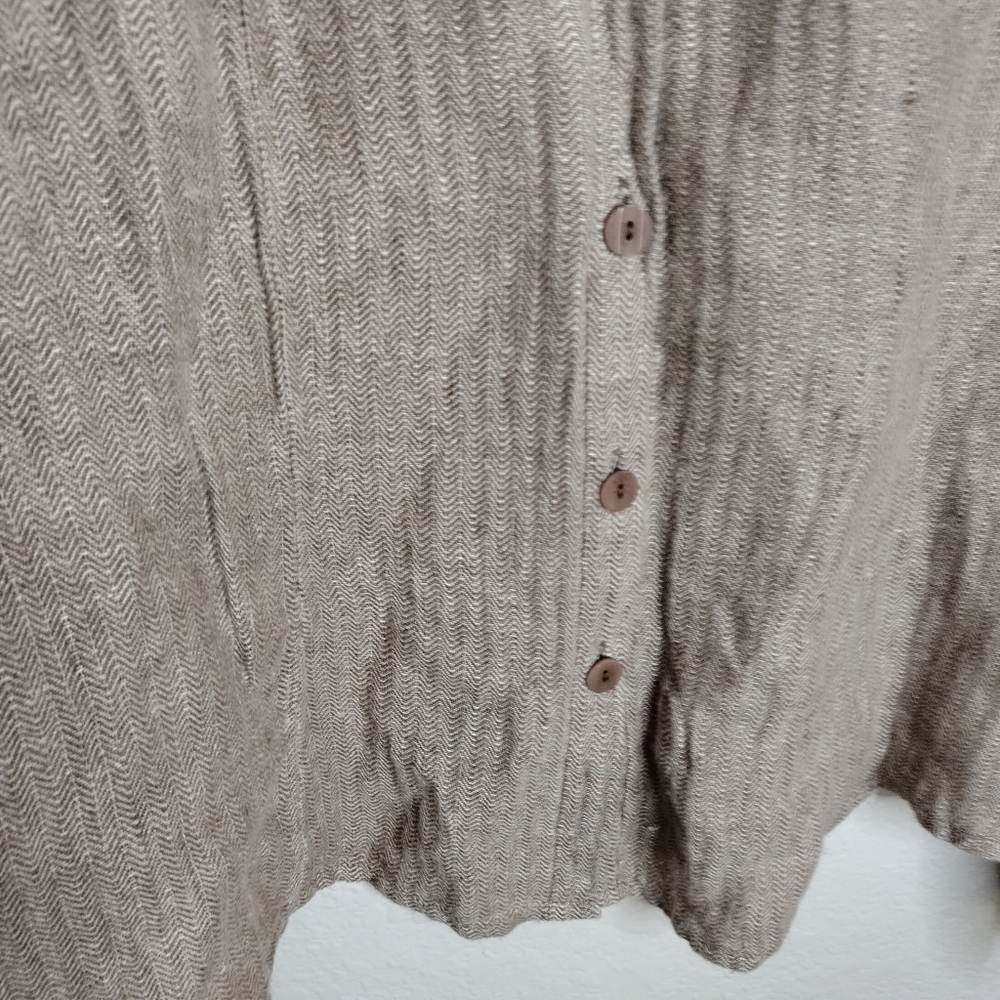 Flax Button Down Linen Langenlook High Collar Shi… - image 4